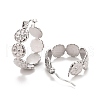 Flower 304 Stainless Steel Hoop Earrings for Women STAS-A057-15P-2