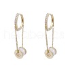 Column Brass Micro Pave Clear Cubic Zirconia Hoop Earrings FS-WG79CEB-01-5