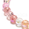 Sparkling Crackle Glass Round Beads Stretch Bracelets Set BJEW-JB07189-12