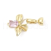 Brass Micro Pave Cubic Zirconia Fold Over Clasps KK-U059-10G-1