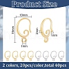 BENECREAT 20 Pairs 2 Colors Brass Earring Hooks KK-BC0007-63-2