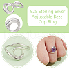 BENECREAT 1Pc Sterling Silver Ring Components STER-BC0002-53A-4