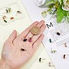 SUPERFINDINGS 16Pcs 8 Colors Brass Glass Stud Earring Findings DIY-FH0004-50-3