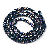 Opaque Solid Color Electroplate Glass Beads Strands X-EGLA-A039-P2mm-B09-3