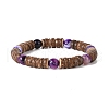 Natural Striped Agate(Dyed & Heated) Beaded Bracelets BJEW-JB09069-2