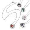 Mixed Round Natural Gemstone Pendant Necklaces NJEW-JN04548-02-1