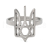 Non-Tarnish Star of David 304 Stainless Steel Adjustable Rings for Unisex RJEW-F163-03P-2