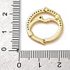 Flat Round Brass Micro Pave Cubic Zirconia Twister Clasps KK-P308-51G-3
