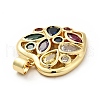 Rack Plating Brass Micro Pave Colorful Cubic Zirconia Pendants X-ZIRC-F129-40G-3