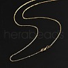 1mm Rack Plating Brass Cable Chain Necklaces for Women Men MAK-L044-23G-3
