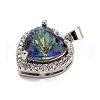 Rack Plating Brass Micro Pave Cubic Zirconia Pendants KK-H469-02P-08-2