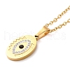 Horse Eye Vacuum Plating 304 Stainless Steel Pendant Necklaces NJEW-G125-02-3