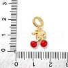 Brass Enamel Red Cherry European Dangle Charms KK-F894-06G-3