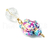 7Pcs 7 Colors Teardrop Glass & Dyed Synthetic Turquoise Pendants PALLOY-JF03070-5