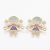 Brass Micro Pave Cubic Zirconia Links ZIRC-G111-17G-1