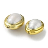 Rack Plating Brass Beads with Baroque Natural Keshi Pearl KK-K348-23G-2