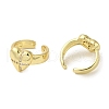 Rack Plating Brass Micro Pave Clear Cubic Zirconia Heart wtih Cross Cuff Earrings for Women EJEW-P280-21G-2