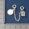 Brass Micro Pave Clear Cubic Zirconia Cable Chain European Beads KK-G531-07A-S-3
