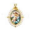 Rack Plating Brass Enamel Pendants KK-C056-07G-02-1