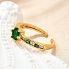 Brass Micro Pave Cubic Zirconia Cuff Rings for Women RJEW-H247-06G-1
