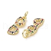 Brass Micro Pave Colorful Cubic Zirconia Pendants KK-E068-VF159-3