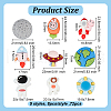 Olycraft 72Pcs 9 Styles 3D Astronaut Theme Resin Cabochons RESI-OC0001-67-2