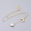 Natural Baroque Pearl Keshi Pearl Pendant Necklaces NJEW-JN02493-1