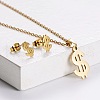 201 Stainless Steel Pendant Necklace & Stud Earring Sets FS-WGB816B-22-1