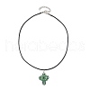 Transparent Electroplate Glass Pendant Necklaces NJEW-MZ00040-02-4