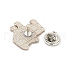 Dog Enamel Pin with Brass Butterfly Clutches JEWB-A006-01G-3