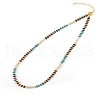 Colorful Natural Apatite & Tiger Eye & Quartz Crystal Rondelle Beaded Necklaces for Summer Beach Style CL7611-4-1