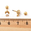 304 Stainless Steel Imitation Pearl Stud Earrings STAS-E502-03G-5