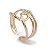 Ion Plating(IP) 304 Stainless Steel Wire Knot Open Cuff Rings for Women RJEW-G285-52G-1