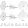 Beebeecraft 1600Pcs 2 Styles  304 Stainless Steel Flat Round Blank Peg Stud Earring Findings FIND-BBC0003-53A-1