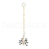 Halloween Theme Spider & Skull Dyed Synthetic Turquoise & Glass Seed Beads Pendant Decorations HJEW-MZ00282-03-2