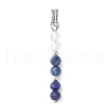 Faceted Round Natural Quartz Crystal & Lapis Lazuli & Kyanite Beaded Pendants PALLOY-JF03529-02-1