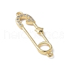 Brass Micro Pave Cubic Zirconia Connector Charms KK-Q091-03G-2