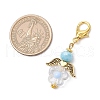 6Pcs Flower Angel Glass & Acrylic Pendant Decorations HJEW-MZ00236-3