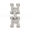 Rack Plating Brass Micro Pave Clear Cubic Zirconia Fold Over Clasps KK-H447-16P-1