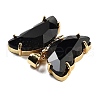 Brass Micro Pave Clear Cubic Zirconia Pendants ZIRC-P079-A01-15-2