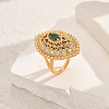 Geometric Hollow Brass Micro Pave Adjustable Finger Rings for Women XZ3446-4-1