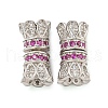 925 Sterling Silver with Rhinestone Screw Clasps STER-B005-39A-P-1