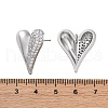 Brass Clear Cubic Zirconia Stud Earrings EJEW-Q014-37P-3
