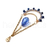 Teardrop Glass Seed & Natural Lapis Lazuli Beads Pendant Decorations HJEW-MZ00024-02-4