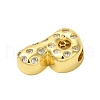 Rack Plating Brass Micro Pave Clear Cubic Zirconia Perdants KK-C067-11G-P-2