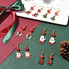 6 Pairs 6 Styles Christmas Tree & Snowflake & Wreath Alloy Enamel Dangle Earrings for Women EJEW-FS00003-8