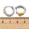 Brass Micro Pave Clear Cubic Zirconia Hoop Earrings EJEW-H158-19B-GP-5