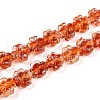 Luminous Handmade Gold Foil Glass Beads Strands FOIL-N029-01C-1