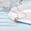 Chinese Zodiac Necklace Rabbit Necklace 925 Sterling Silver Rose Gold Bunny on the Moon Pendant Charm Necklace Zircon Moon and Star Necklace Cute Animal Jewelry Gifts for Women JN1090D-4