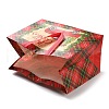 Christmas Theme Tartan Non-woven Fabric Gift Tote Bags with Handle ABAG-G017-01B-4